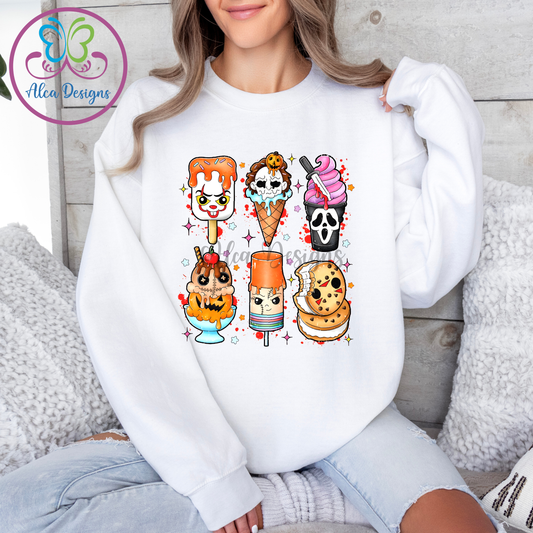 Summer Halloween Ice Cream Horror Hoodie/Crewneck